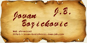 Jovan Božičković vizit kartica